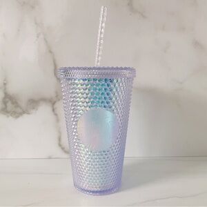 Starbucks 2023 Clear Iridescent Unicorn 16 oz Studded Tumbler Cold Cup- New